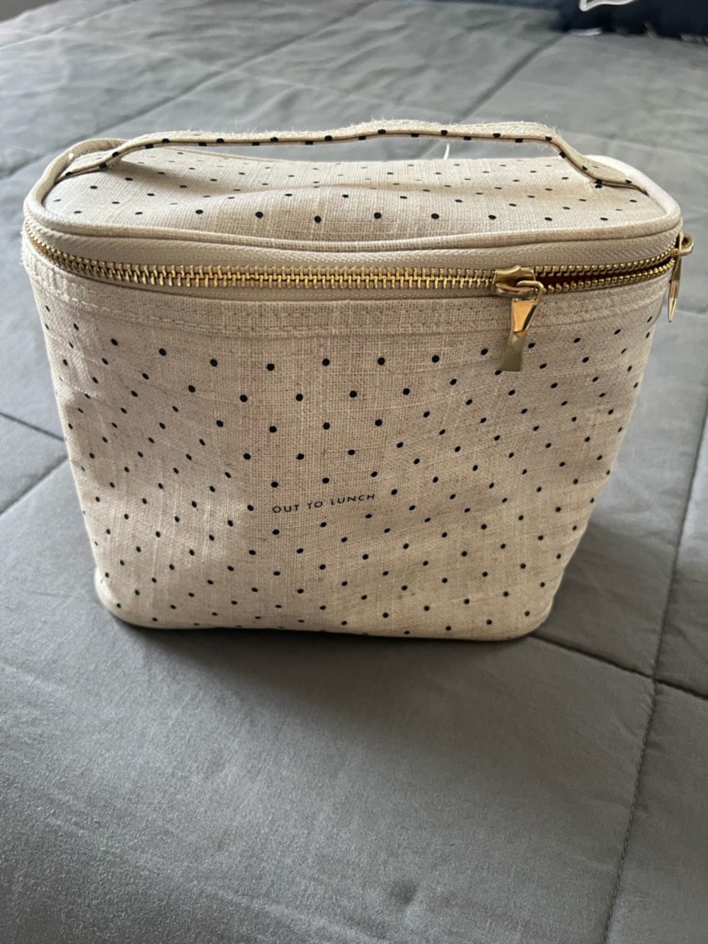 kate spade Cream Polka Dot bag with Gold Hardware